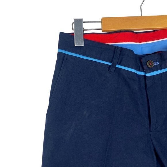 EL GANSO Men's Blue Flat Front Subalpino Chino Trousers Coin Pocket US 30 - Picture 6 of 12